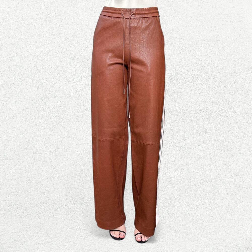 SPRWMN Baggy Athletic Sweatpants in Acorn & White